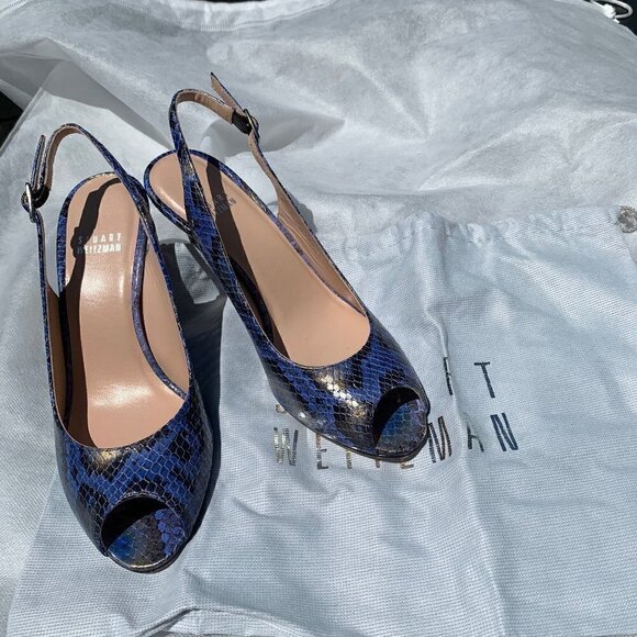 Stuart Weitzman Blue Snakeskin heels - Picture 4 of 6